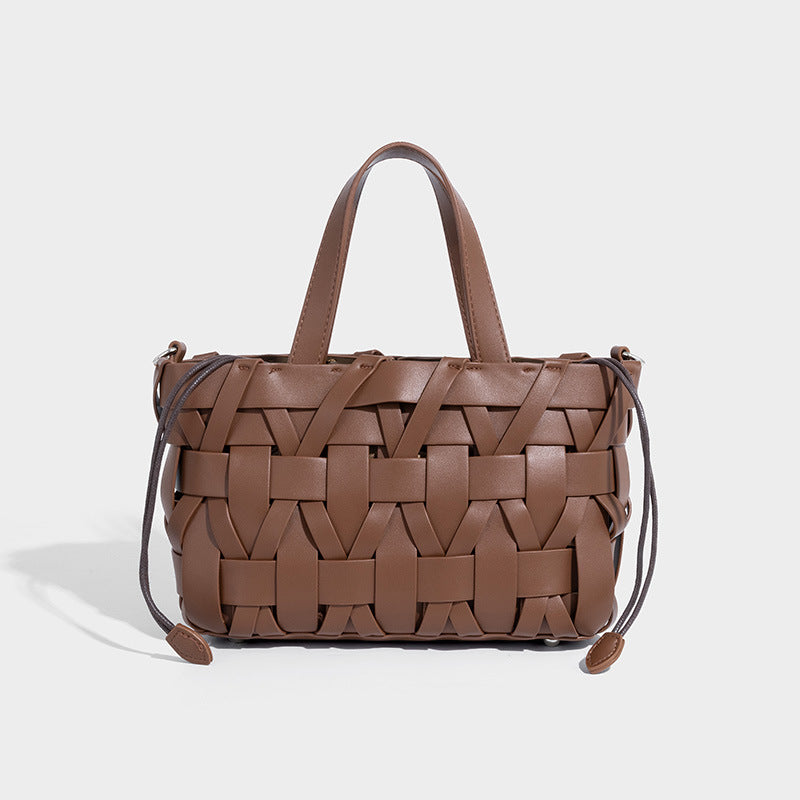 Woven PU Bucket Bag Fashion Shoulder Crossbody N6F144