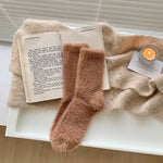 Load image into Gallery viewer, Faux Mink Fleece Mid Calf Socks Thermal Lining M5A047