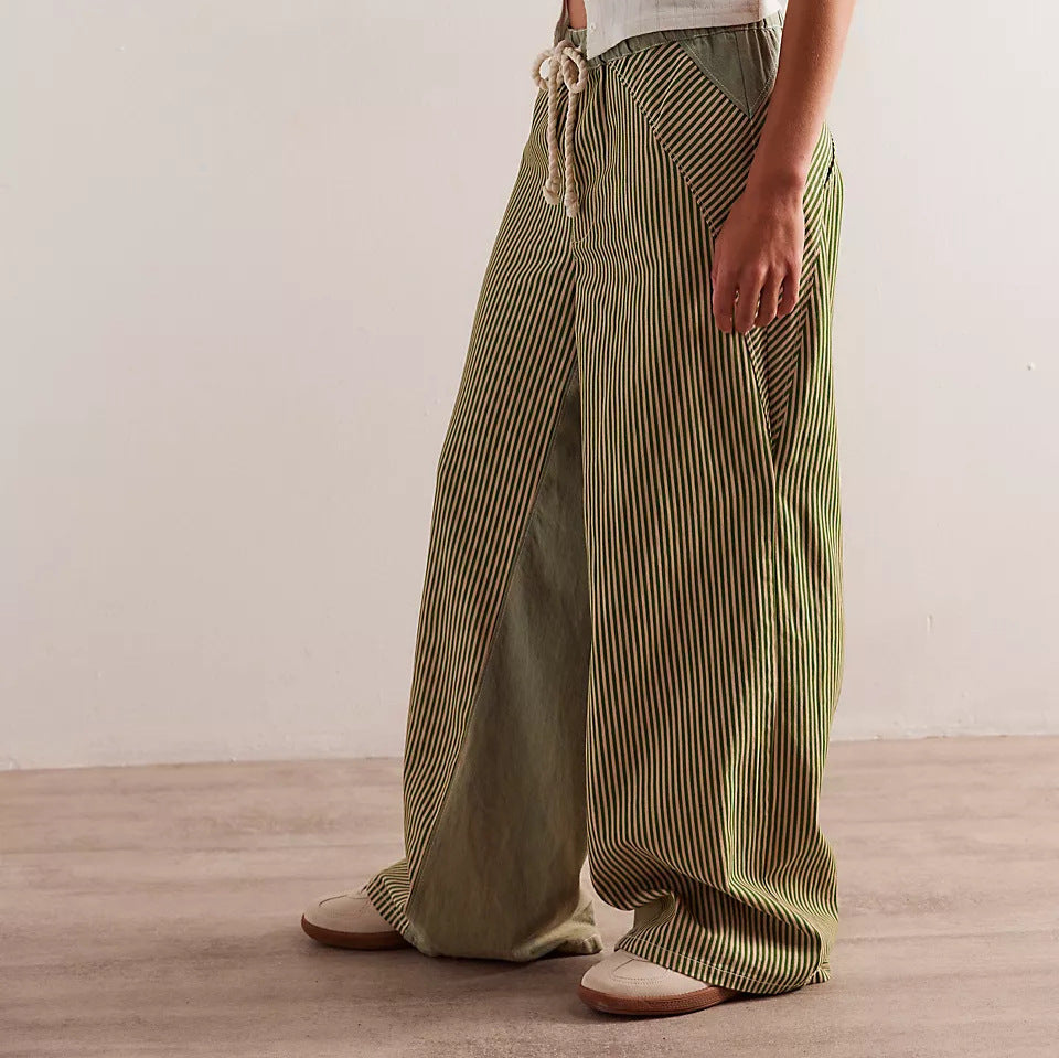 Contrast Wide Leg Jean Mid-Weight Year Round Drape N5Z239