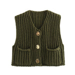 Load image into Gallery viewer, Patch Pocket Vest Sleeveless Knit Lightweight N5Z245