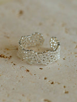 Load image into Gallery viewer, Lace Diamond Adjustable Silver Ring Women N6C002
