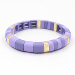 Load image into Gallery viewer, Enamel Bead Geometric Bangle Alloy Violet Matte S5P181