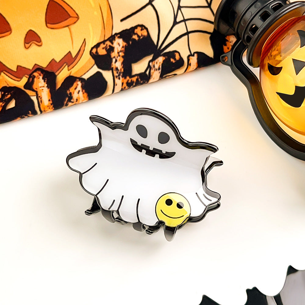 Halloween Ghost Pumpkin Acrylic Claw Clip S5P539
