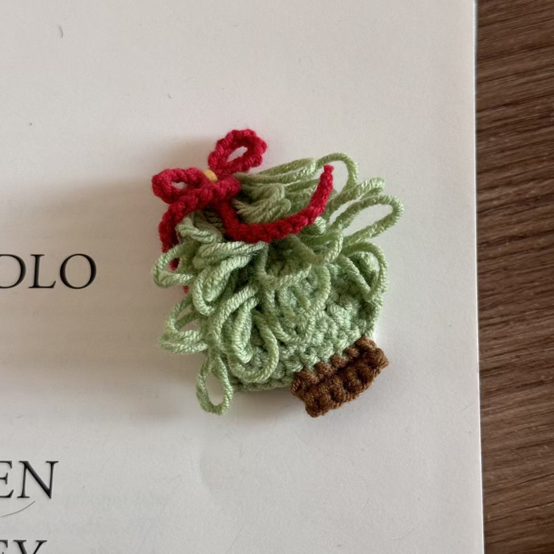 Womens Christmas Tree Knit Duckbill Hair Clip N6K308
