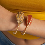 Load image into Gallery viewer, Vintage Natural Crystal Wire Wrap Bangle N6F282