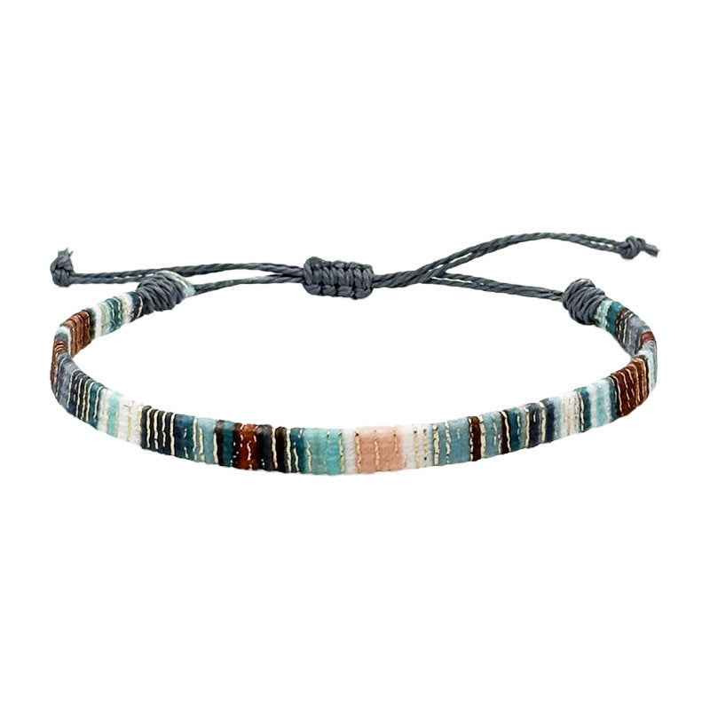 Woven Velvet-Finish Flat Wide Bracelet S5P619