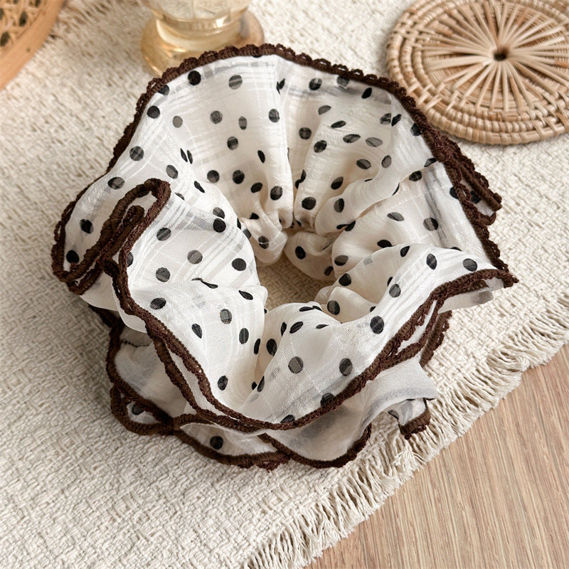 4-Layer Dotted Lace Organza Scrunchie Gentle Hair Tie N6H200