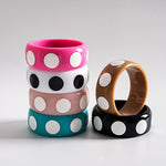 Load image into Gallery viewer, Dopamine Resin Round Polka Dot Bangle Women N6H079