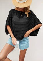 Load image into Gallery viewer, Batwing Openwork Knit Top Oversized Ultra Light N5Z384
