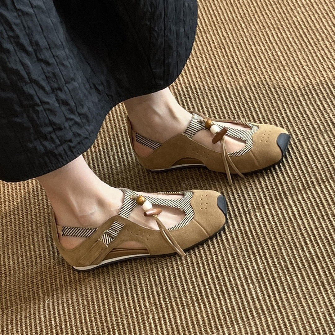 Color-Block Loafer Sandal Women Hidden Heel Summer N6G239