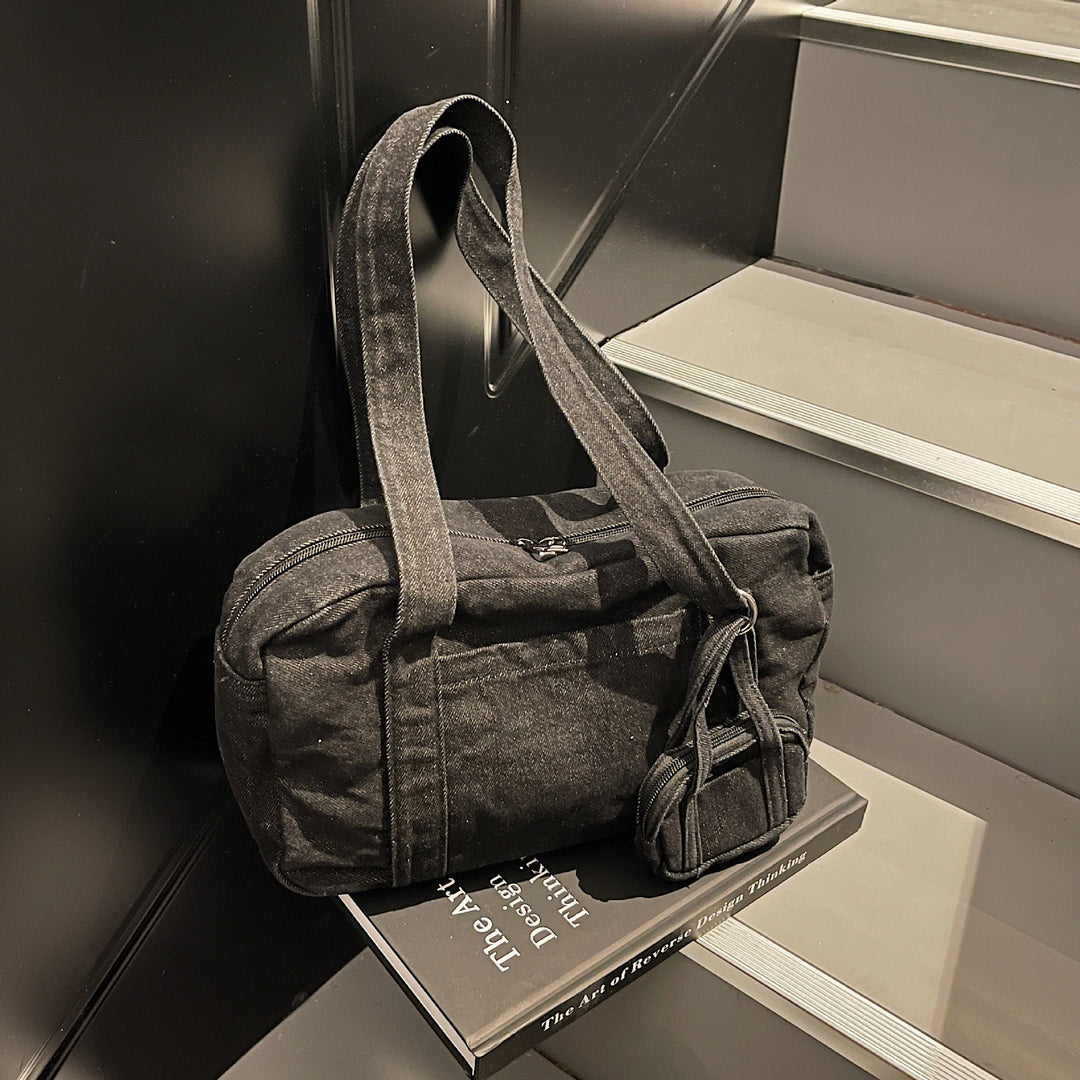 Classic Denim Tote Bag High-Capacity Shoulder Carry S5P291