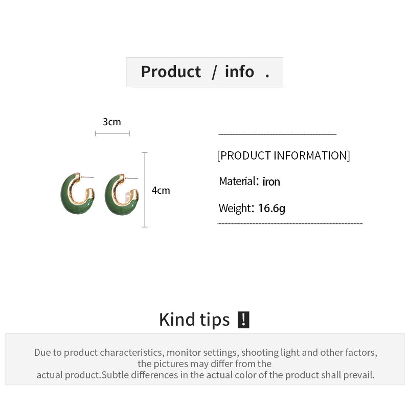 Womens Vintage Oval Metal Stud Earrings N6K154