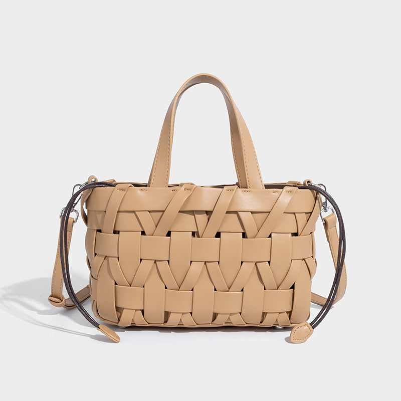 Woven PU Bucket Bag Fashion Shoulder Crossbody N6F144
