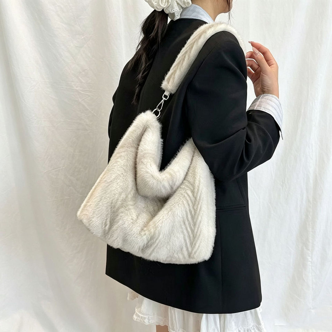 Women's Plush Large Tote Shoulder Bag N6J175
