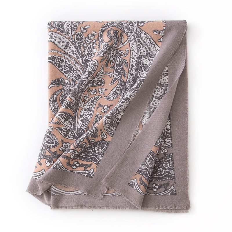 Ethnic Print Faux Cashmere Wrap  M5A157