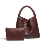 Load image into Gallery viewer, Women's PU Woven Bucket Tote Bag N6J156