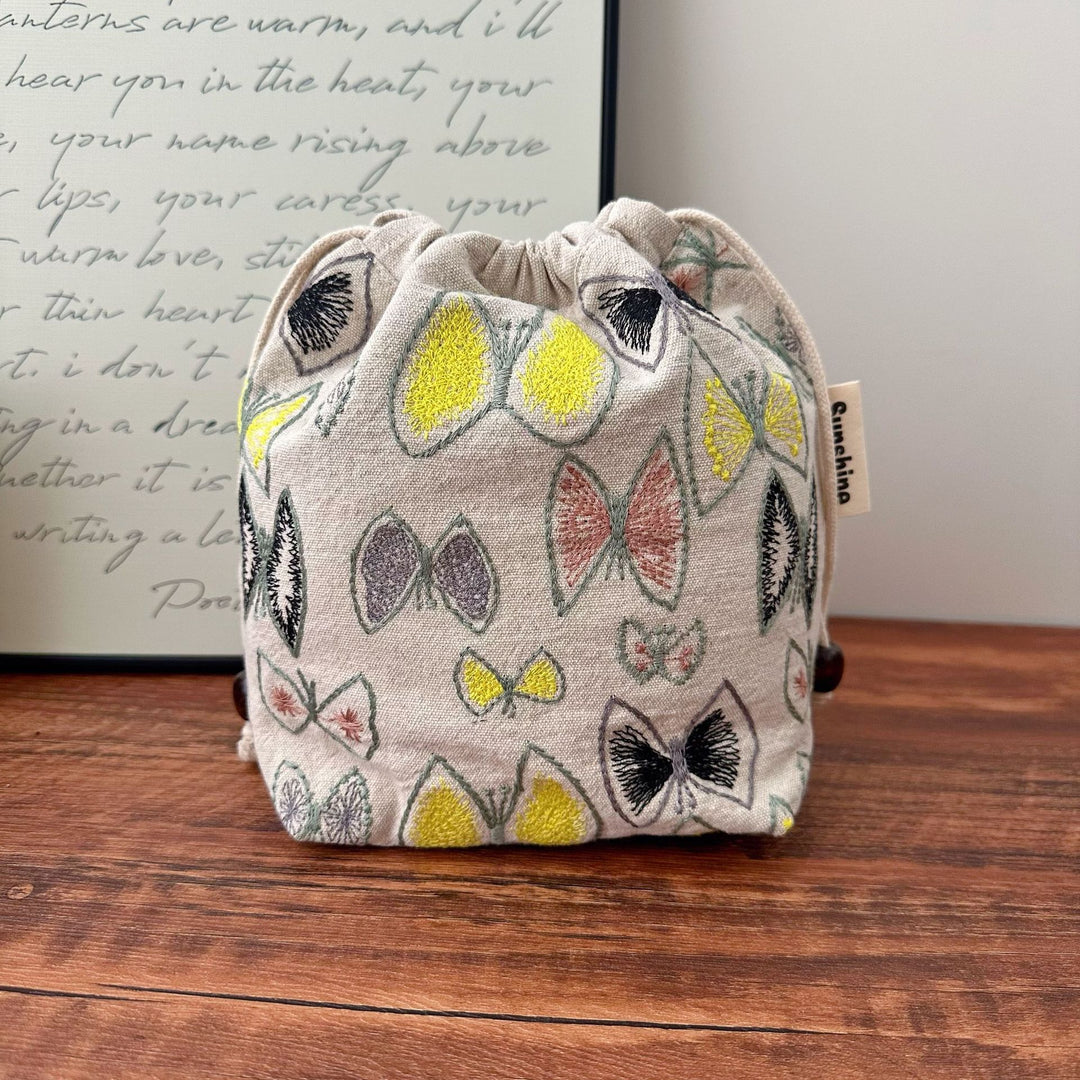 Handmade Cotton Linen Drawstring Cosmetic Pouch N6F174