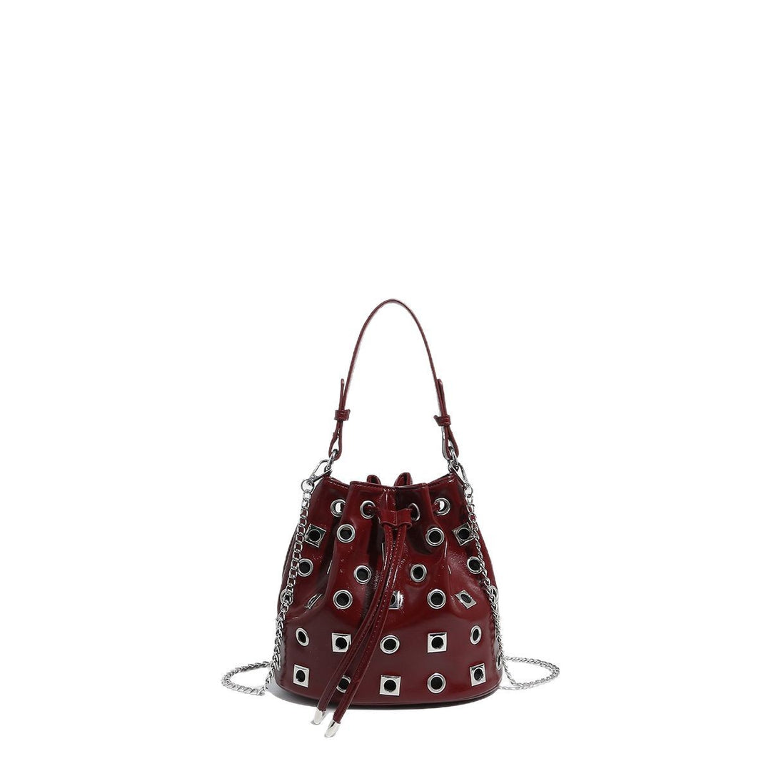 Eyelet  Rivet Detail Drawstring Bucket Bag  S5P463