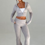 Load image into Gallery viewer, Cropped Hooded Set Fitted Pant Lightweight N5Z210

