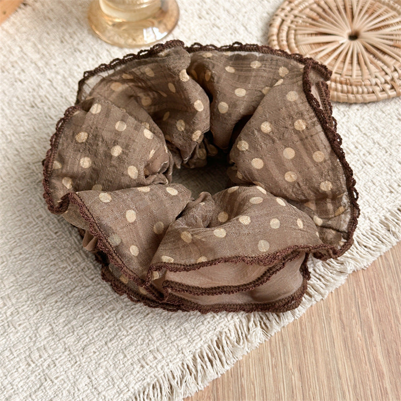 4-Layer Dotted Lace Organza Scrunchie Gentle Hair Tie N6H200