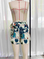 Load image into Gallery viewer, Tropical Print Drawstring Waist Wide Leg Shorts Women N6C246