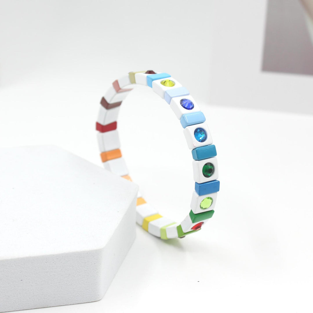 Prismatic Enamel Bracelet Crystal Gradient Alloy S5P054