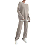 Load image into Gallery viewer, Contrast Knit Set Ultra Heavy Khaki Black N5Z870
