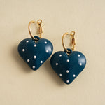 Load image into Gallery viewer, Womens Polka Dot Heart Hoop Earrings N6K158