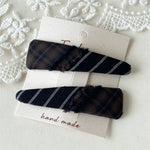 Load image into Gallery viewer, Plaid Fabric Triangle Hair Clips Women S5P759