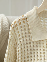 Load image into Gallery viewer, Lace Knit Cardigan Women Openwork Vacation N6D139