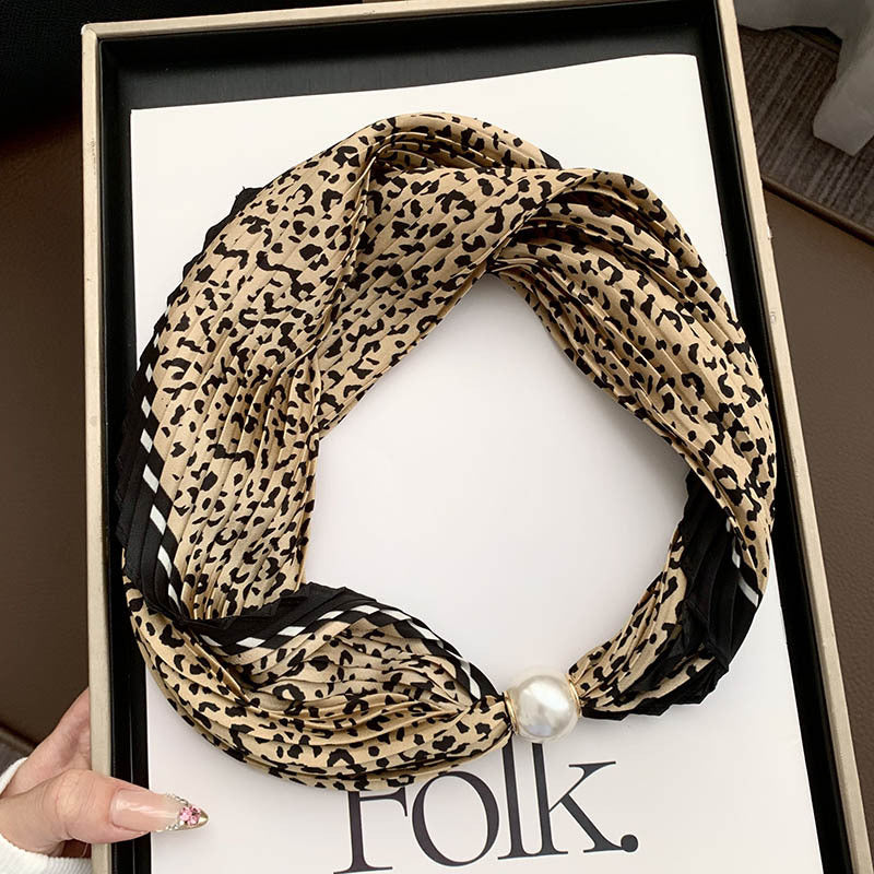 Magnetic Pearl Long Scarf Neck Warmer Women N6H112