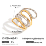 Load image into Gallery viewer, Line Two-Tone Ring Steel 18K Gold S5P025
