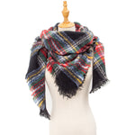 Load image into Gallery viewer, British Vintage Plaid Cashmere Feel Triangle Scarf N6K245