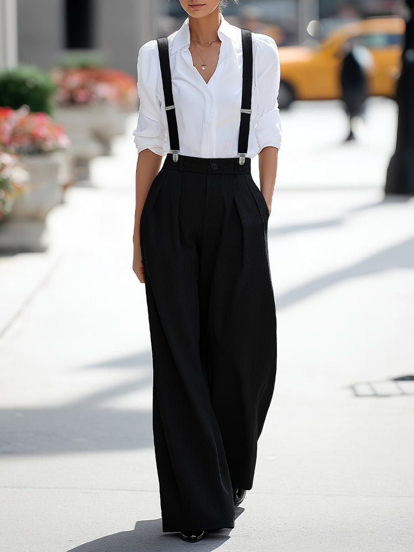 Adjustable Strap Pocket Dungaree Women Office Casual N6G175