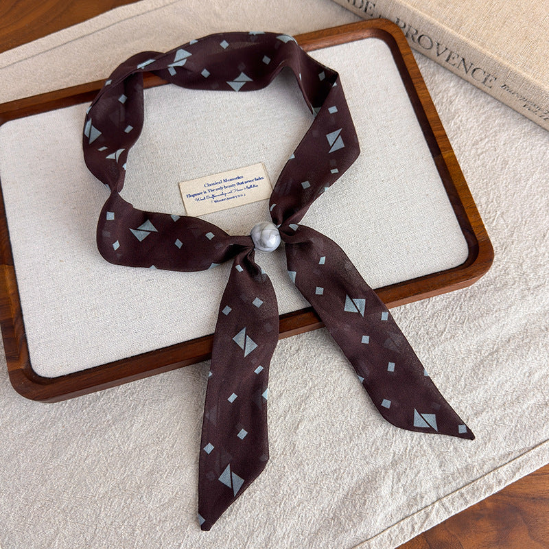 Womens Korean Polka Dot Beaded Scarf Necklace N6K277