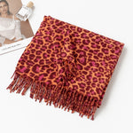 Load image into Gallery viewer, Fringed Animal Print Faux Cashmere Wrap  M5A182
