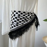 Load image into Gallery viewer, Vintage Lace Trim Satin Square Scarf 70cm Women N6H121