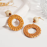 Load image into Gallery viewer, Bamboo Weave Resin Hoops Steel Rhodium Plated S5P252
