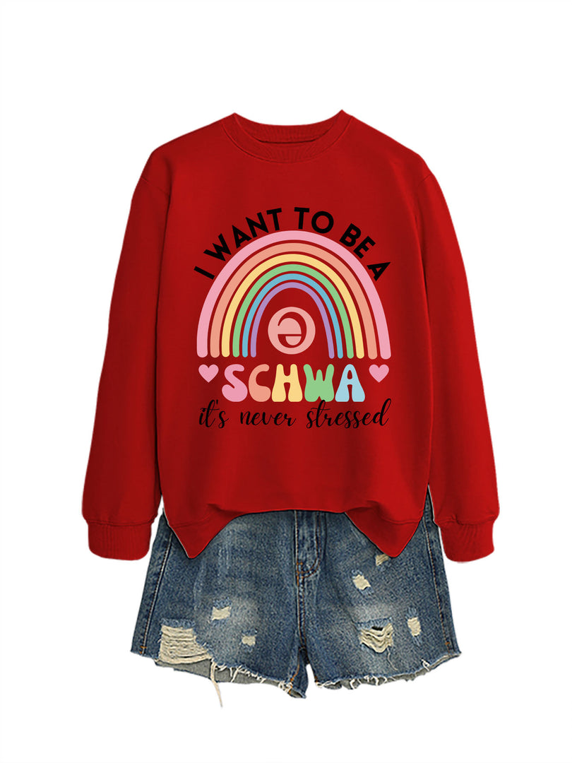 I Want to Be a Schwa Rainbow Cutout Sweatshirt N6H044