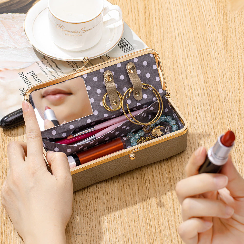 Genuine Leather Sunglasses Case Cosmetic Jewelry N6G098