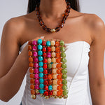 Load image into Gallery viewer, Oversized Acrylic Ombre Geometric Choker Artistic N6H060