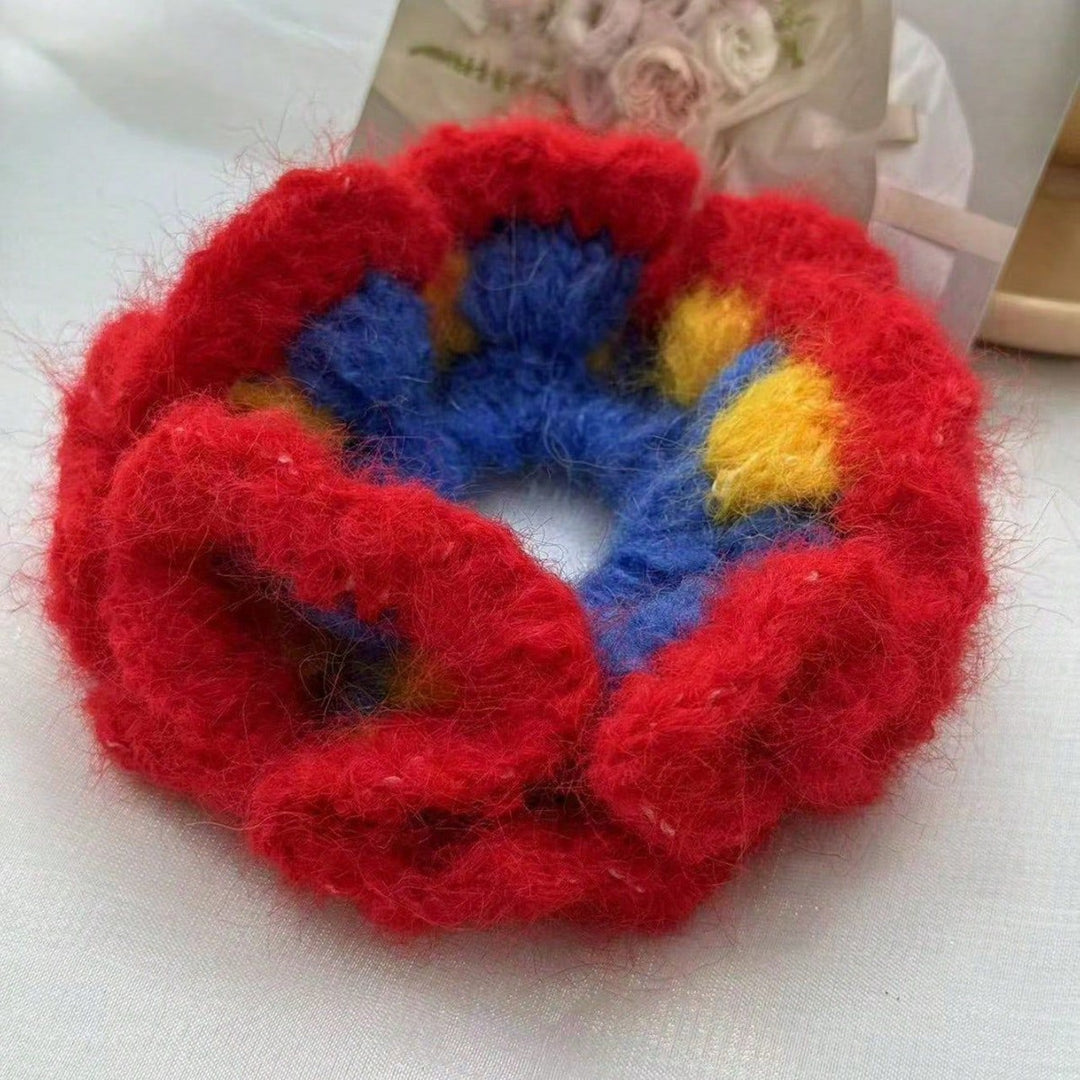 Contrast Color Braided Yarn Ponytail Hair Tie  S5P429