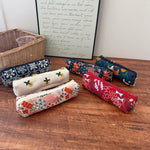 Load image into Gallery viewer, Embroidered Floral Canvas Pencil Case Makeup Bag N6F149