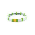 Load image into Gallery viewer, Rainbow Enamel Bead Bracelet Elastic Adjustable Alloy S5P034