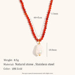 Load image into Gallery viewer, Baroque Pearl Sun Starfish Necklace Steel Gold Plated S5P220
