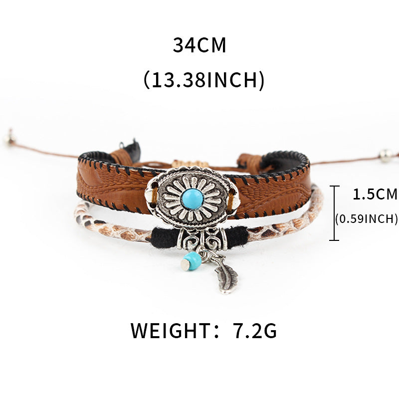 Leaf Tassel Multi-Layer Bracelet S5P620