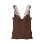 Load image into Gallery viewer, Lace Satin Camisole Top Women N6C262