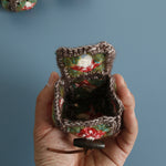 Load image into Gallery viewer, Crochet Mushroom Earphone Case Square Mini Pouch N6G046