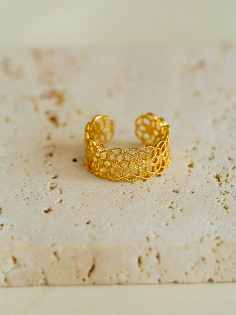 Lace Diamond Adjustable Ring Women N6C001