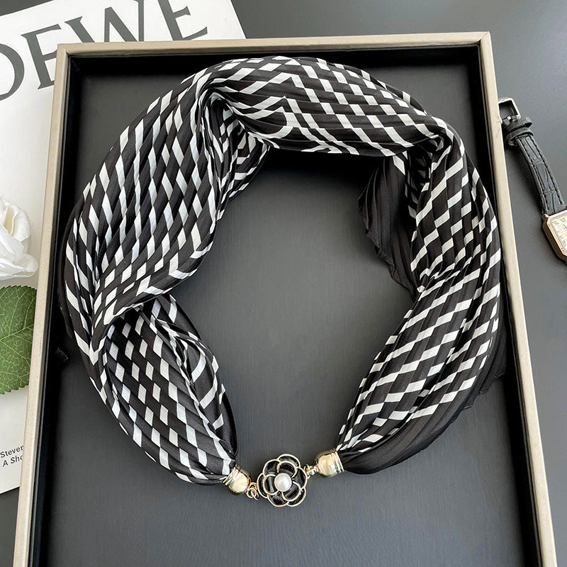 Women's Polyester Printed Scarf Necklace N6J109